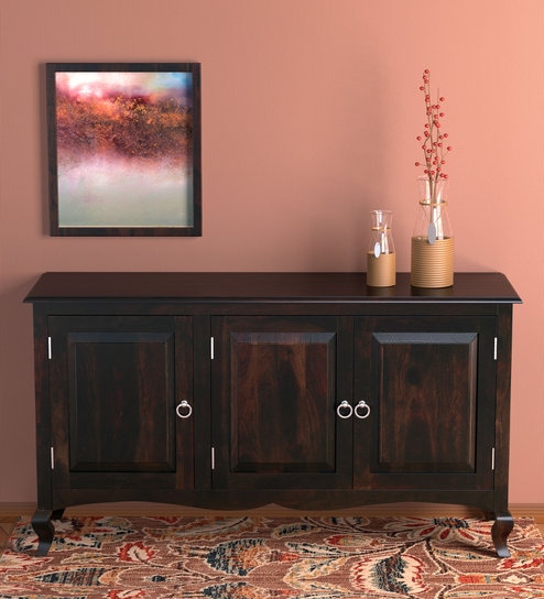 Buy Anne Solid Wood Sideboard In Warm Chestnut Finish By