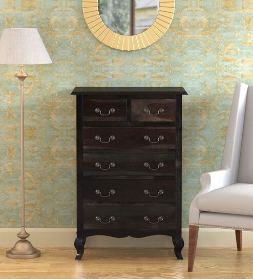 Buy Anne Solid Wood Chest Of Drawers In Warm Chestnut Finish By