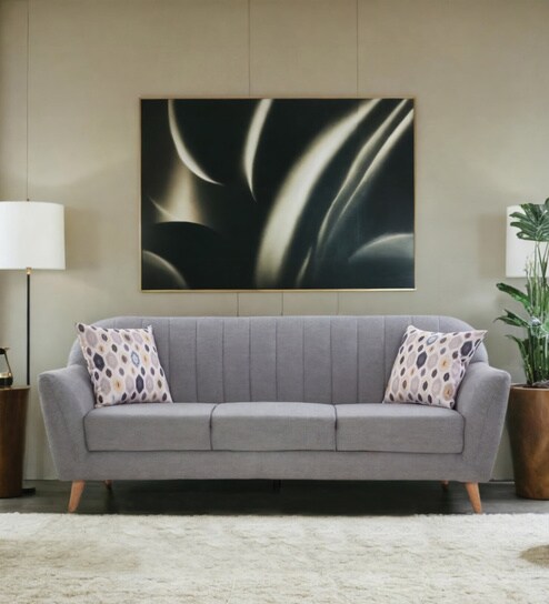 Antalya Fabric 3 Seater Sofa in Grey Colour
