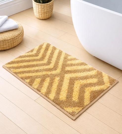 Anti Gold Polyester 16x24 Inches Fluffy Bath Mat-image-40