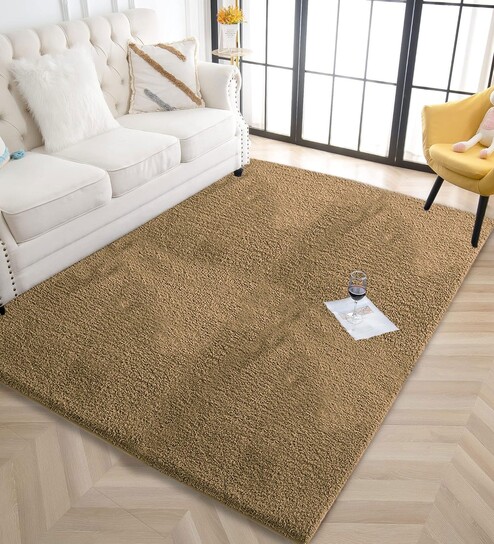 Anti Gold Solid Microfiber 3 X 5 Feet Tufted Carpet