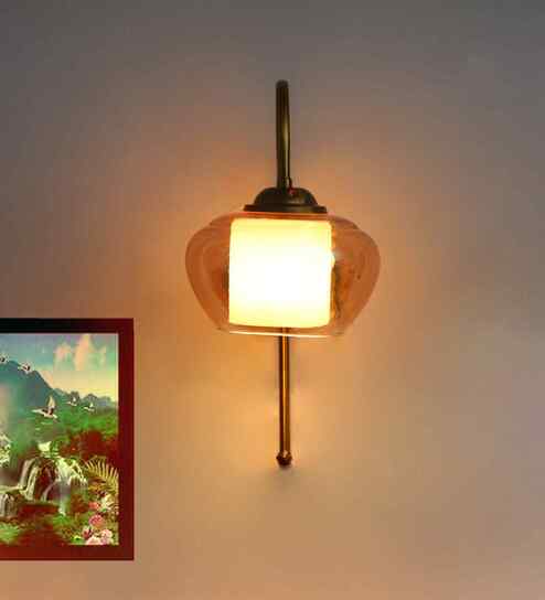 Antique Amber Stylish Curved Wall Light