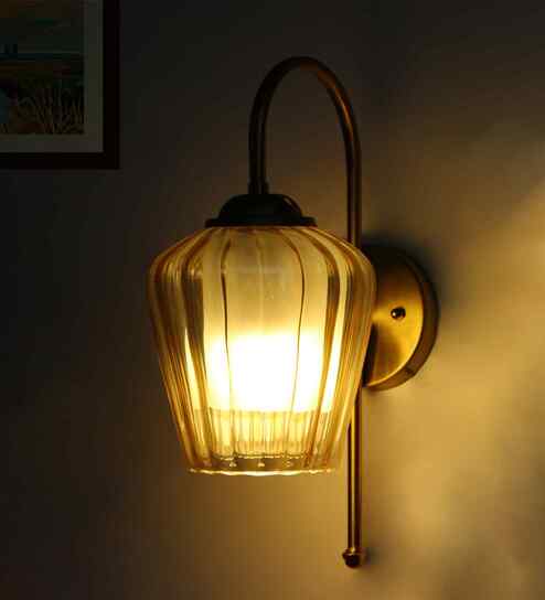 Antique Bend Gold Tulip Shape Wall Light