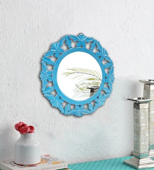 Antique Blue MDF Decorative Mirror