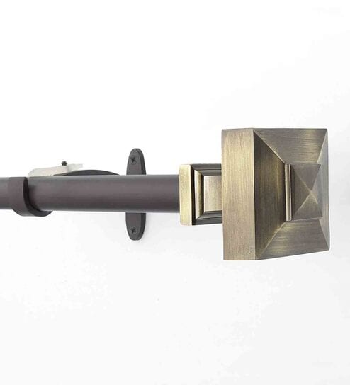 Antique Brass 36 Inch expandable to 66 Inch Iron Curtain Rod with Bracket by Deco Window
