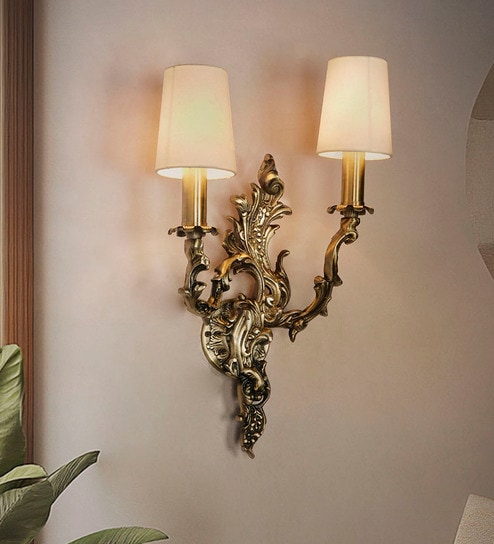 Antique Brass European Traditional Wall Sconce with Mini Tapered Shades
