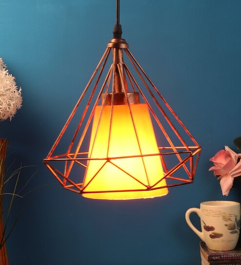 Jamaica Antique Brass Metal Hanging Light