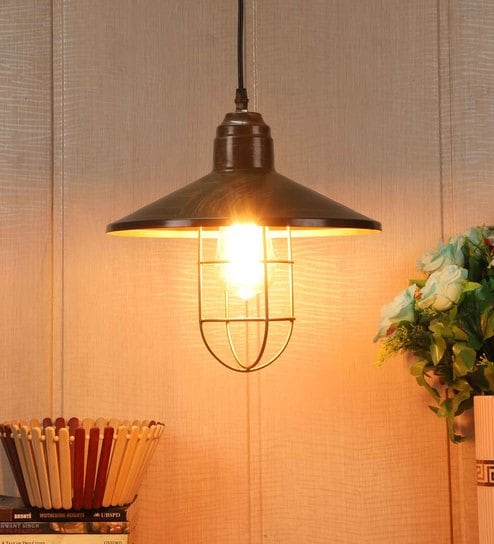 Dorian Antique Brass Metal Hanging Light
