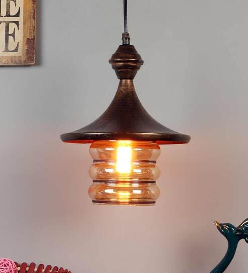 Adam Antique Gold Metal Hanging Light