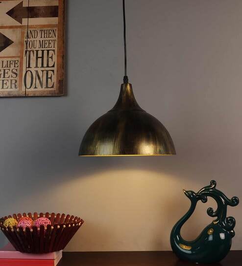 Vista Antique Gold Metal Hanging Light