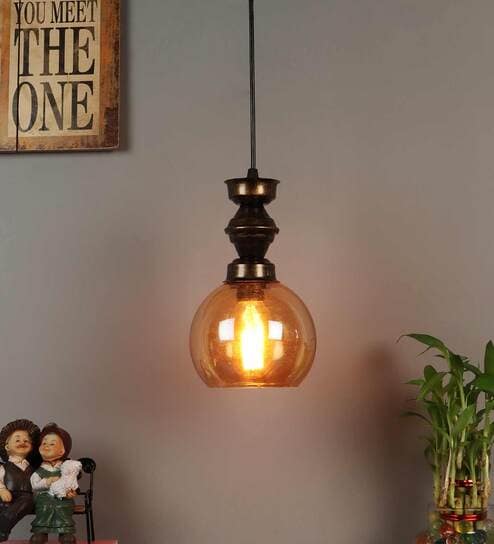 Antique Gold Metal Contemporary Single Hanging Lights