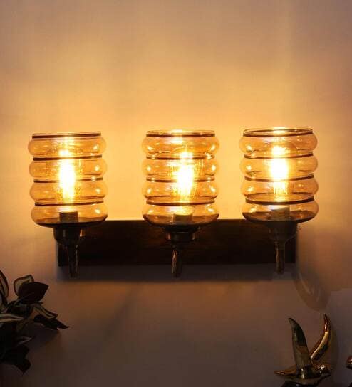 Naples Antique Gold Metal Wall Sconces by Foziq