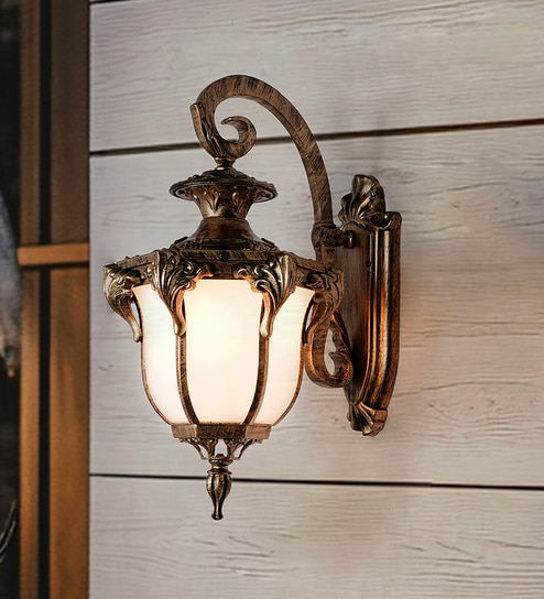 Antique Gold Victorian Outdoor Wall Sconce