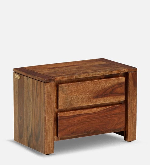 Antwerp Sheesham Wood Night stand in Rustic Teak Finish