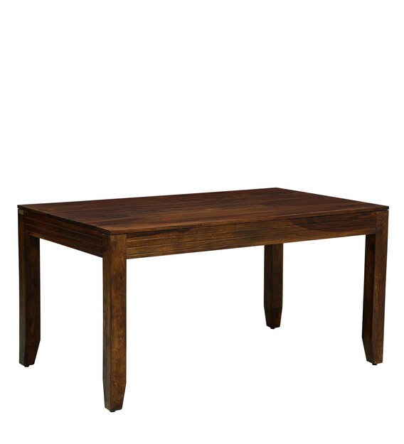 Buy Anitz Solid Wood 6 Seater Dining Table in Provincial Teak Finish