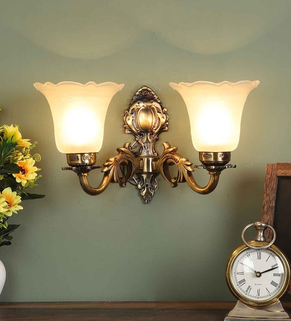 Buy Antique Brass Metal Wall Light by 