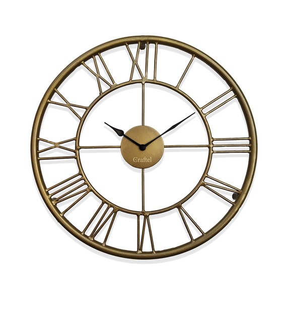 Buy Antique Dusty Gold Decorative Iron Metal Wall Clock without Glass ...