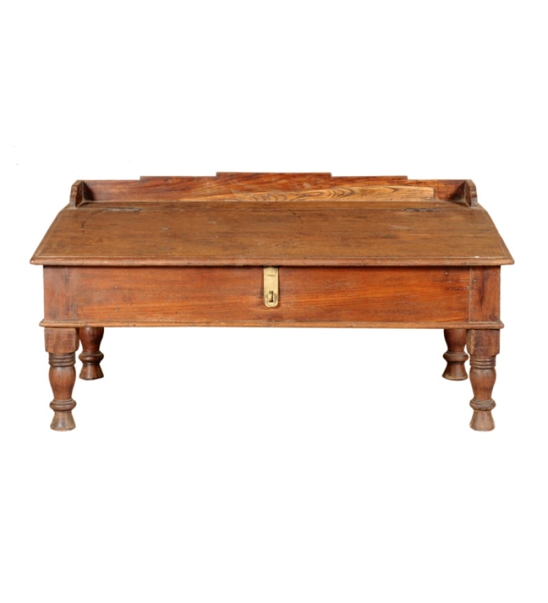 Buy Rangilo Rajasthan Antique Teak Wood Writing Desk Online Indian
