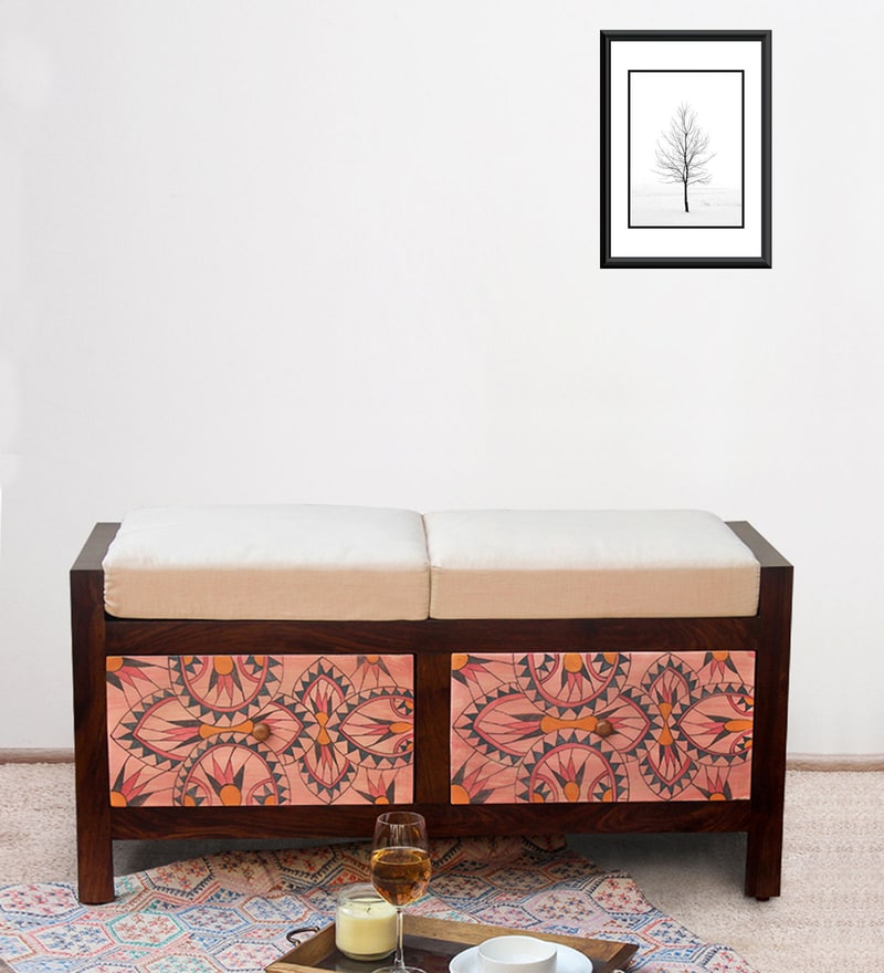 Buy Andros 2 Drawers Bench In Walnut Finish By Fabuliv Online ...