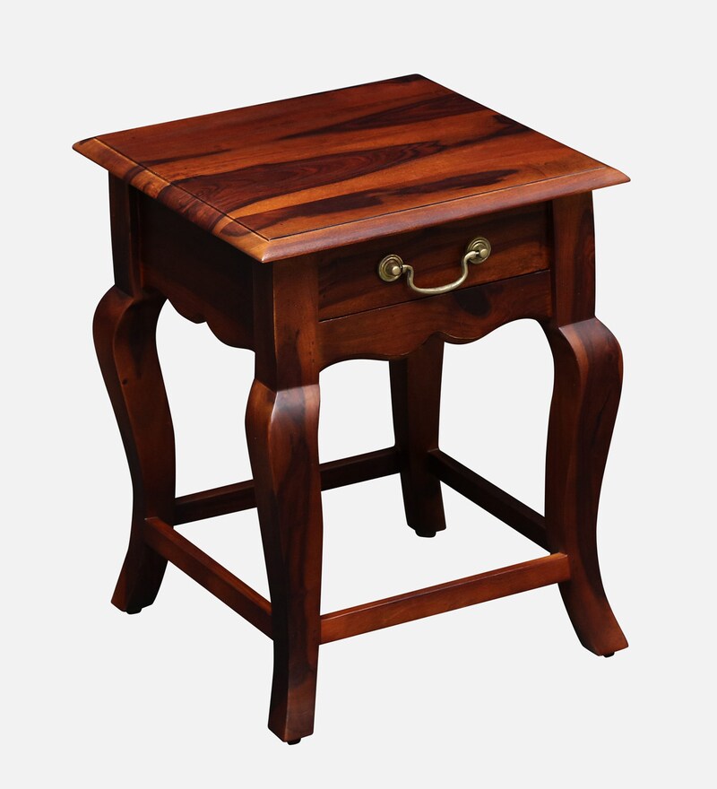 Buy Anne Sheesham Wood Bedside Table In Honey Oak Finish With Drawer By Amberville Online