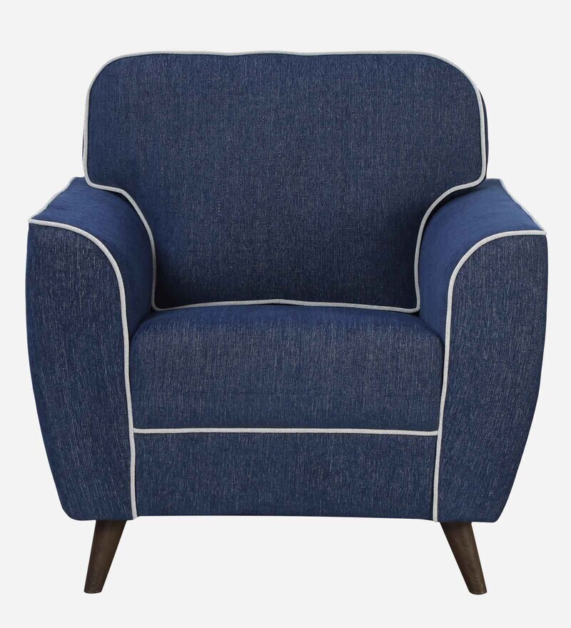 Buy Anniston Fabric 1 Seater Sofa In Blue Colour Online Lawson 1