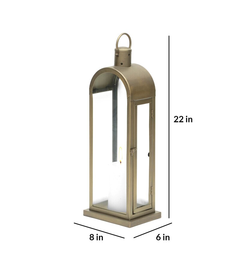 Buy Antique Brass Metal Table Lantern by Opaxa Online Table Lanterns