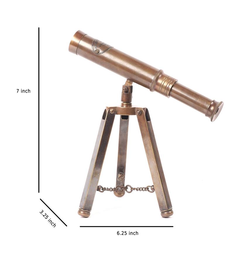 Buy Antique Brass Mini Telescope with Metal Tripod Stand Online Opticals Nautical Decor