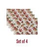 Set of 4 Floral Print Non Slip Placemats