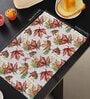 Set of 4 Floral Print Non Slip Placemats