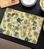ANA Floral Leaves Table Placemats Set of 8 Jacquard Woven Multicolor| Heat Resistant | Washable | Non Slip Placemats Tea Table Cover |(13x18 Inches, Floral Leaves)