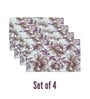 ANA Floral Table Placemats Set of 4 Cotton Printed Maroon | Heat Resistant | Washable | Non Slip Placemats Tea Table Cover |(13x18 Inches, Floral)