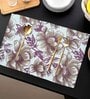 ANA Floral Table Placemats Set of 4 Cotton Printed Maroon | Heat Resistant | Washable | Non Slip Placemats Tea Table Cover |(13x18 Inches, Floral)