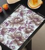 ANA Floral Table Placemats Set of 4 Cotton Printed Maroon | Heat Resistant | Washable | Non Slip Placemats Tea Table Cover |(13x18 Inches, Floral)