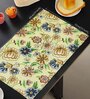 ANA Floral Table Placemats Set of 4 Jacquard Woven Mustard| Heat Resistant | Washable | Non Slip Placemats Tea Table Cover |(13x18 Inches, Floral)