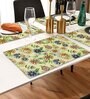 ANA Floral Table Placemats Set of 4 Jacquard Woven Mustard| Heat Resistant | Washable | Non Slip Placemats Tea Table Cover |(13x18 Inches, Floral)