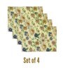 ANA Floral Table Placemats Set of 4 Jacquard Woven Mustard| Heat Resistant | Washable | Non Slip Placemats Tea Table Cover |(13x18 Inches, Floral)