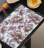 ANA Floral Table Placemats Set of 6 Cotton Printed Maroon | Heat Resistant | Washable | Non Slip Placemats Tea Table Cover |(13x18 Inches, Floral)
