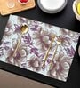 ANA Floral Table Placemats Set of 6 Cotton Printed Maroon | Heat Resistant | Washable | Non Slip Placemats Tea Table Cover |(13x18 Inches, Floral)