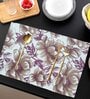 ANA Floral Table Placemats Set of 8 Cotton Printed Maroon | Heat Resistant | Washable | Non Slip Placemats Tea Table Cover |(13x18 Inches, Floral)