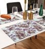 ANA Floral Table Placemats Set of 8 Cotton Printed Maroon | Heat Resistant | Washable | Non Slip Placemats Tea Table Cover |(13x18 Inches, Floral)