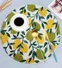 ANA Leaf Print Cotton Round Reversible Kitchen Placemats Heat Resistant Easily Washable Table Mats for Home Decor Set of 8 Pieces, 13x13 Inches