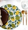 ANA Leaf Print Cotton Round Reversible Kitchen Placemats Heat Resistant Easily Washable Table Mats for Home Decor Set of 8 Pieces, 13x13 Inches