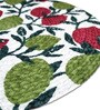 ANA Leaf Print Cotton Round Reversible Kitchen Placemats Heat Resistant Easily Washable Table Mats for Home Decor Set of 4 Pieces, 13x13 Inches