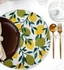 ANA Leaf Print Cotton Round Reversible Kitchen Placemats Heat Resistant Easily Washable Table Mats for Home Decor Set of 4 Pieces, 13x13 Inches