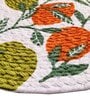ANA Leaf Print Cotton Round Reversible Kitchen Placemats Heat Resistant Easily Washable Table Mats for Home Decor Set of 4 Pieces, 13x13 Inches