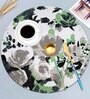 ANA Rose Print Cotton Round Reversible Kitchen Placemats Heat Resistant Easily Washable Table Mats for Home Decor Set of 8 Pieces, 13x13 Inches
