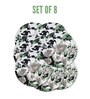 ANA Rose Print Cotton Round Reversible Kitchen Placemats Heat Resistant Easily Washable Table Mats for Home Decor Set of 8 Pieces, 13x13 Inches