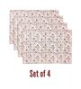 ANA Table Placemats Set of 4 100% Cotton Machine Washable Floral Maroon | Dining Table mates Non-Slip Heat Resistant Tableware