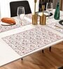 ANA Table Placemats Set of 4 100% Cotton Machine Washable Floral Maroon | Dining Table mates Non-Slip Heat Resistant Tableware