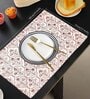 ANA Table Placemats Set of 4 100% Cotton Machine Washable Floral Maroon | Dining Table mates Non-Slip Heat Resistant Tableware